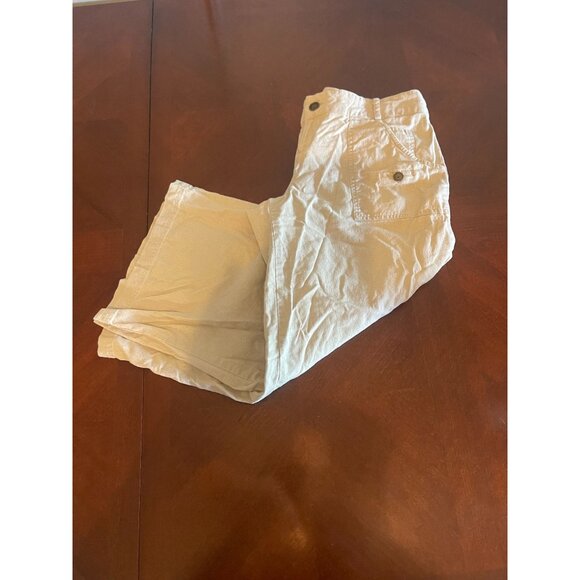 Speechless Womens Wide Leg capri Sand Linen/Rayon Pants Size 7 cropped - Picture 7 of 11